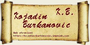 Kojadin Burkanović vizit kartica